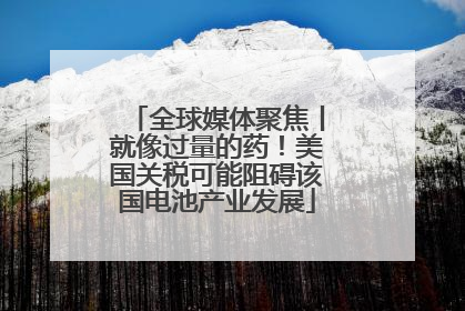 全球媒体聚焦丨就像过量的药！美国关税可能阻碍该国电池产业发展