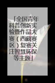 全国青年科普创新实验暨作品大赛（西藏赛区）复赛关注智慧环保等主题