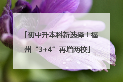 初中升本科新选择！福州“3+4”再增两校