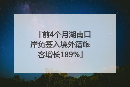 前4个月湖南口岸免签入境外籍旅客增长189%
