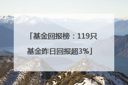基金回报榜：119只基金昨日回报超3%