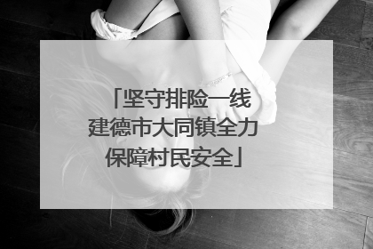 坚守排险一线 建德市大同镇全力保障村民安全
