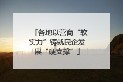各地以营商“软实力”铸就民企发展“硬支撑”