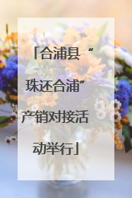 合浦县“珠还合浦”产销对接活动举行