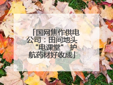 国网焦作供电公司：田间地头“电课堂” 护航药材好收成