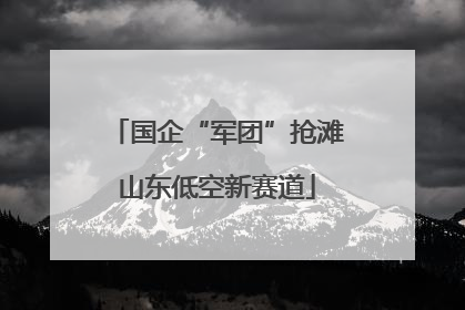 国企“军团”抢滩山东低空新赛道