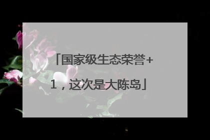 国家级生态荣誉+1，这次是大陈岛