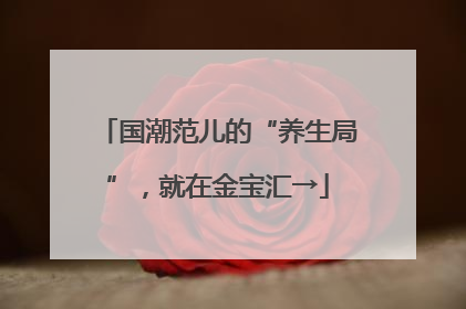国潮范儿的“养生局”，就在金宝汇→
