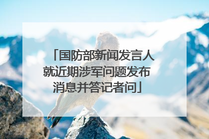 国防部新闻发言人就近期涉军问题发布消息并答记者问