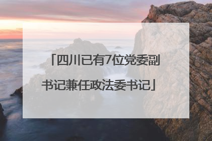 四川已有7位党委副书记兼任政法委书记