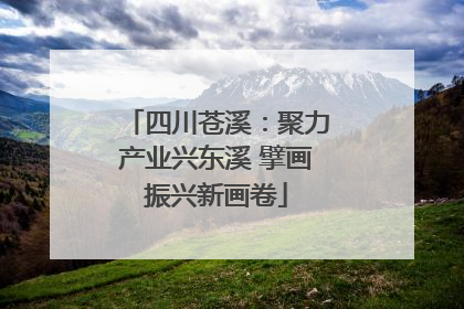 四川苍溪：聚力产业兴东溪 擘画振兴新画卷