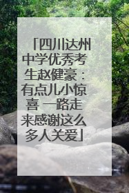 四川达州中学优秀考生赵健豪：有点儿小惊喜 一路走来感谢这么多人关爱