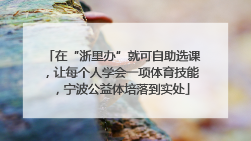在“浙里办”就可自助选课，让每个人学会一项体育技能，宁波公益体培落到实处