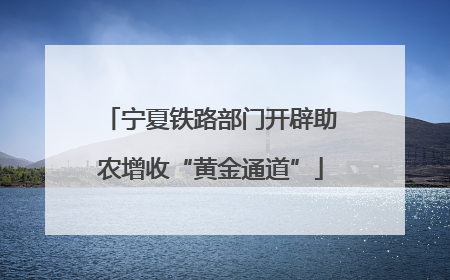 宁夏铁路部门开辟助农增收“黄金通道”