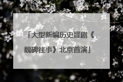 大型新编历史晋剧《魏碑往事》北京首演