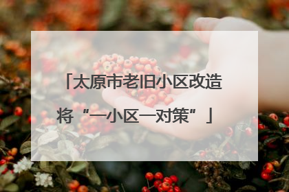 太原市老旧小区改造将“一小区一对策”