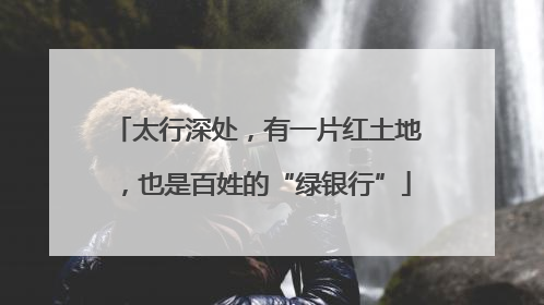 太行深处，有一片红土地，也是百姓的“绿银行”