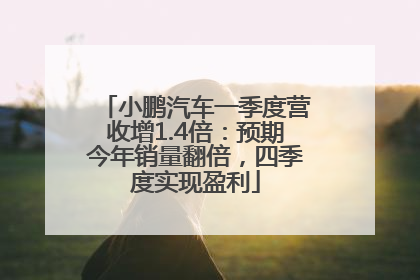 小鹏汽车一季度营收增1.4倍：预期今年销量翻倍，四季度实现盈利