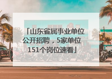 山东省属事业单位公开招聘，5家单位151个岗位速看