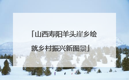 山西寿阳羊头崖乡绘就乡村振兴新图景