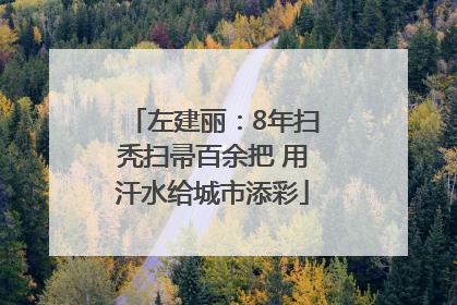 左建丽：8年扫秃扫帚百余把 用汗水给城市添彩