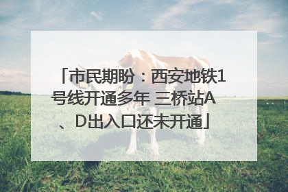 市民期盼：西安地铁1号线开通多年 三桥站A、D出入口还未开通