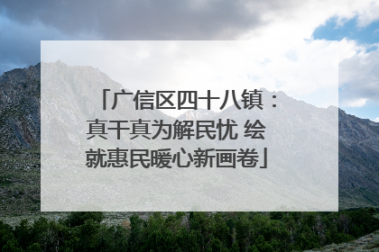 广信区四十八镇：真干真为解民忧 绘就惠民暖心新画卷