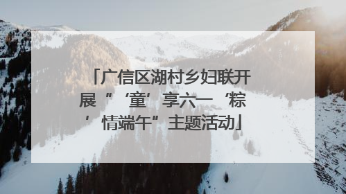 广信区湖村乡妇联开展“‘童’享六一‘粽’情端午”主题活动
