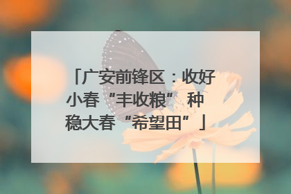 广安前锋区：收好小春“丰收粮” 种稳大春“希望田”