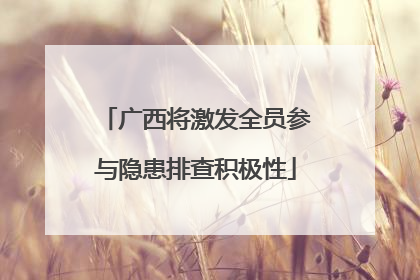广西将激发全员参与隐患排查积极性