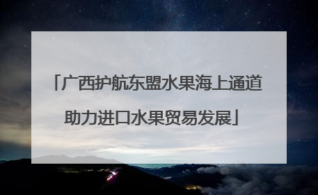 广西护航东盟水果海上通道 助力进口水果贸易发展