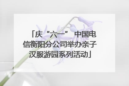 庆“六一” 中国电信衡阳分公司举办亲子汉服游园系列活动