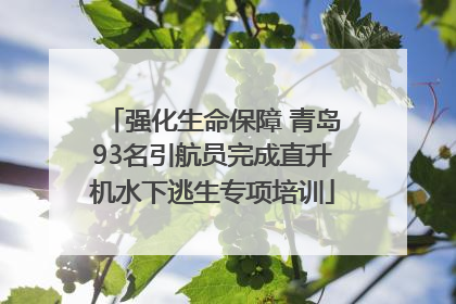 强化生命保障 青岛93名引航员完成直升机水下逃生专项培训