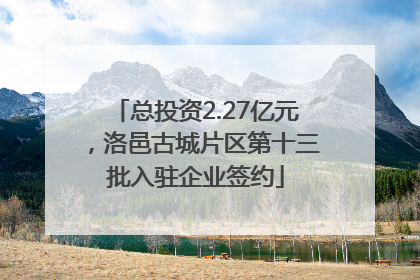 总投资2.27亿元，洛邑古城片区第十三批入驻企业签约
