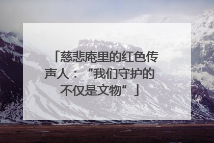慈悲庵里的红色传声人：“我们守护的不仅是文物”