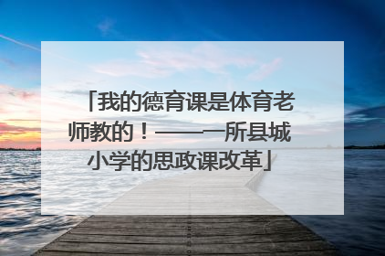 我的德育课是体育老师教的！——一所县城小学的思政课改革