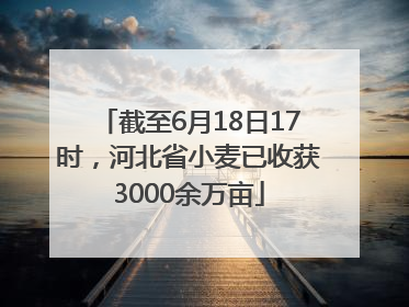 截至6月18日17时，河北省小麦已收获3000余万亩