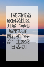 杨园街道欧景苑社区开展“寻根城市发展 践行初心使命”主题党日活动