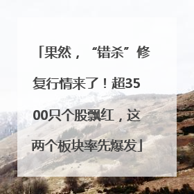 果然，“错杀”修复行情来了！超3500只个股飘红，这两个板块率先爆发