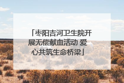 枣阳吉河卫生院开展无偿献血活动 爱心共筑生命桥梁