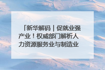 新华解码｜促就业强产业！权威部门解析人力资源服务业与制造业融合发展试点