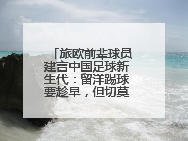 旅欧前辈球员建言中国足球新生代：留洋踢球要趁早，但切莫想着一步登天