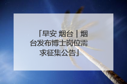 早安 烟台｜烟台发布博士岗位需求征集公告