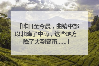 昨日至今晨，曲靖中部以北降了中雨，这些地方降了大到暴雨……