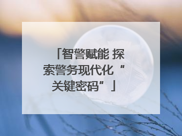智警赋能 探索警务现代化“关键密码”