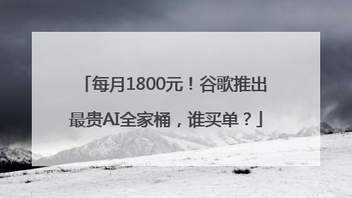 每月1800元！谷歌推出最贵AI全家桶，谁买单？