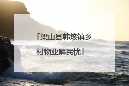 梁山县韩垓镇乡村物业解民忧