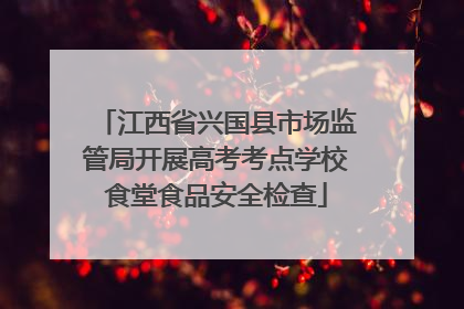 江西省兴国县市场监管局开展高考考点学校食堂食品安全检查