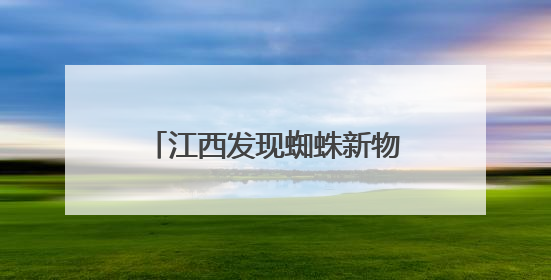 江西发现蜘蛛新物种 为研究呵叻蛛属适应区域提供依据