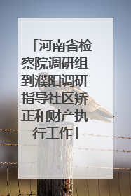 河南省检察院调研组到濮阳调研指导社区矫正和财产执行工作